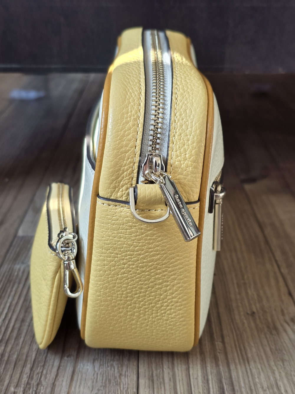 kate spade Emma Colorblock Pebbled Leather Large Crossbody Buttermilk Glaze Mult - Picture 4 of 10